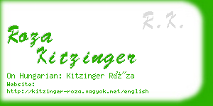 roza kitzinger business card